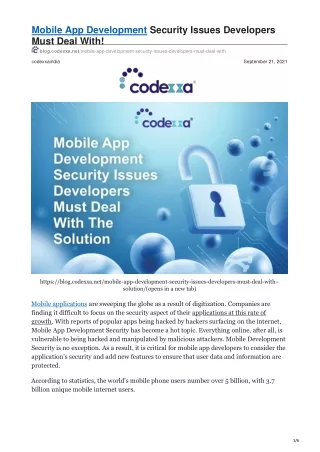 Mobile App Development Security