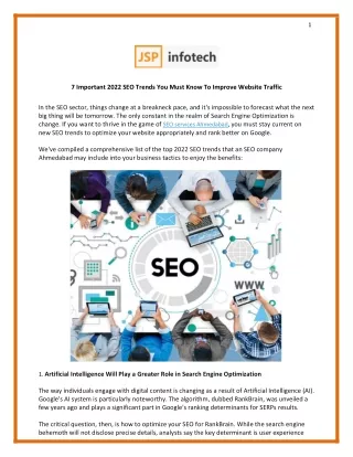 7 Important 2022 SEO Trends You Must Know To Improve Website Traffic