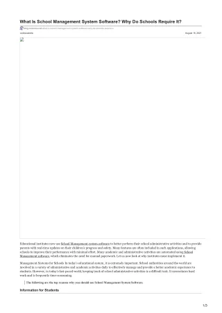 School Management System Software Why Do Schools Require It