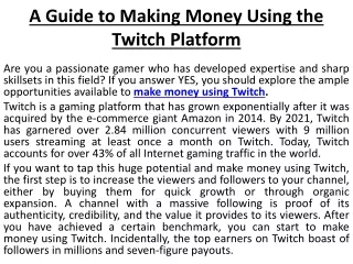 Article Twitch Followers make money using Twitch