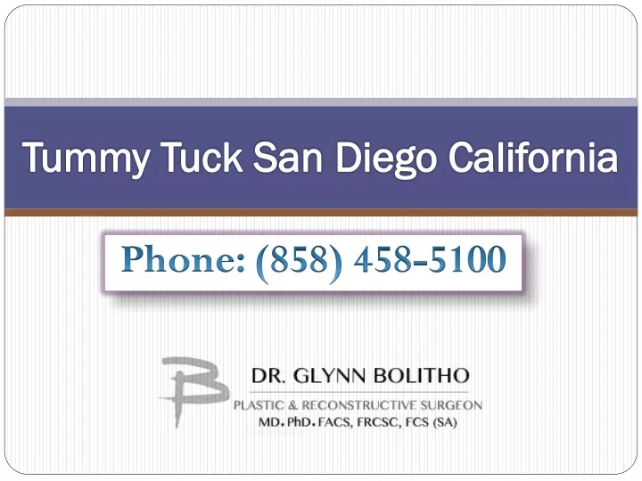 tummy tuck san diego california