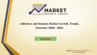 Adhesives and Sealants Market_PPT