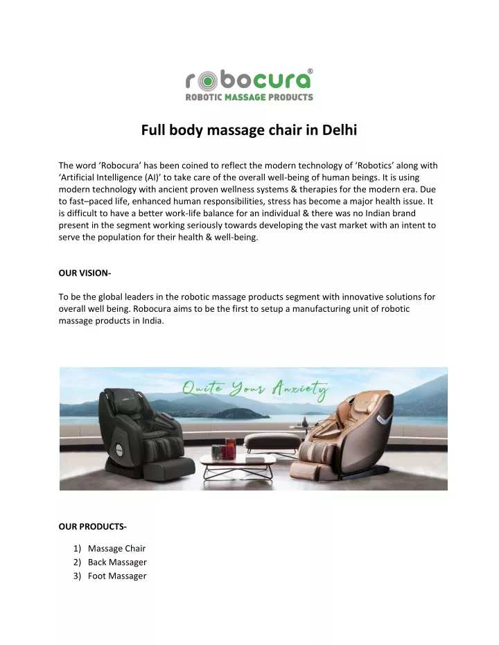 full body massage chair in delhi the word