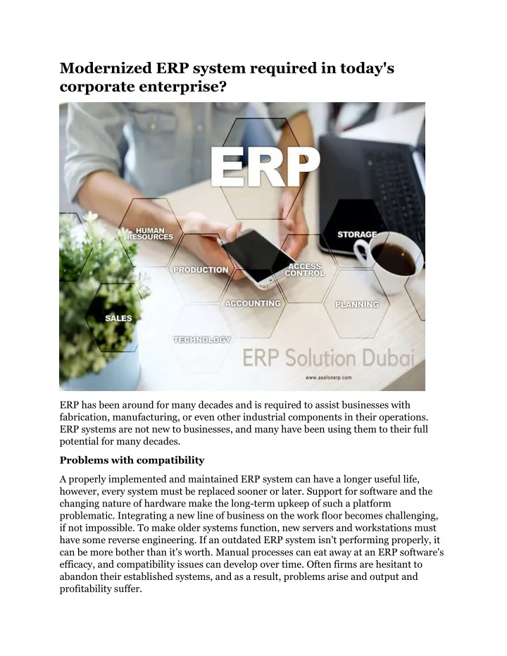 modernized erp system required in today