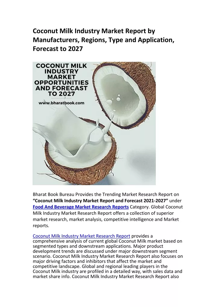 coconut milk industry market report