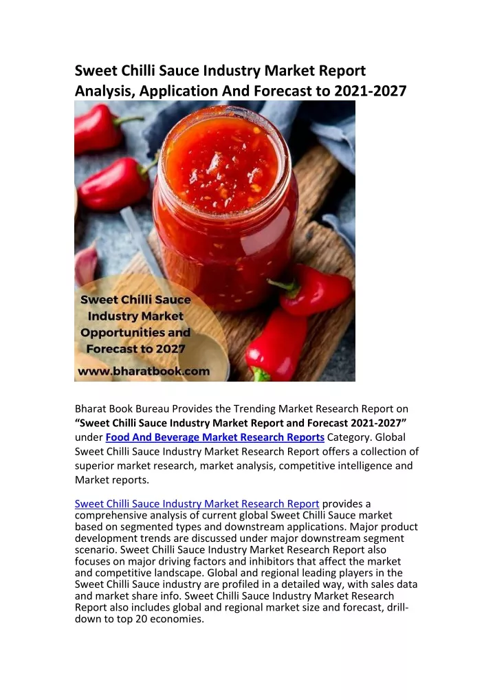 sweet chilli sauce industry market report