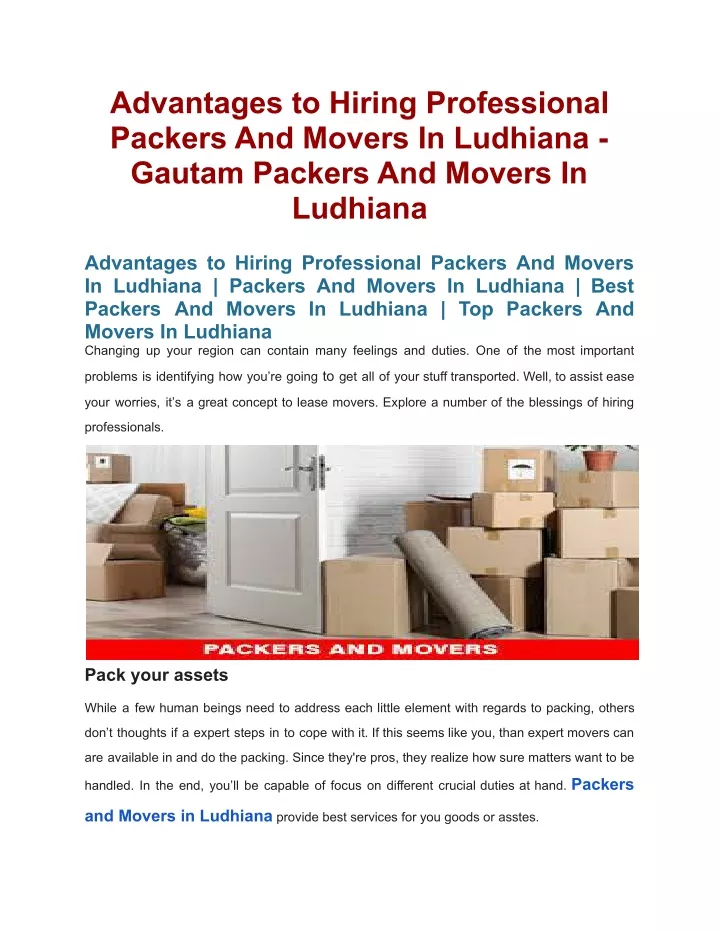 advantages to hiring professional packers