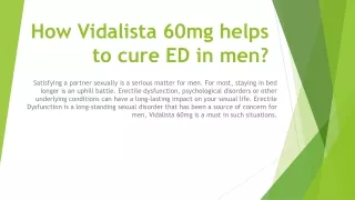 how vidalista 60mg helps to cure ed in men