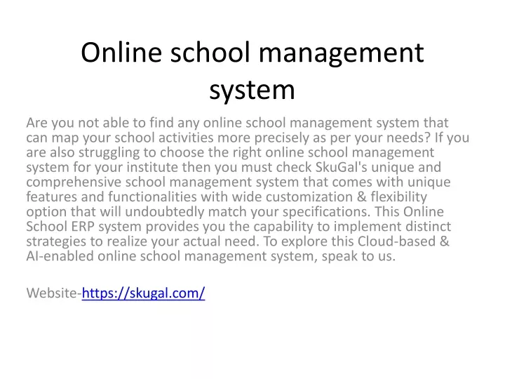 online school management system