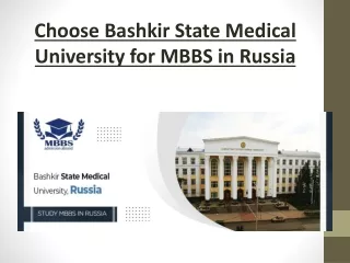 Choose Bashkir State Medical University for MBBS in Russia