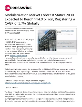 modularization market forecast statics 2030