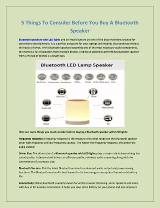 5 Things To Consider Before You Buy A Bluetooth Speaker