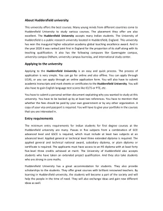 about huddersfield university