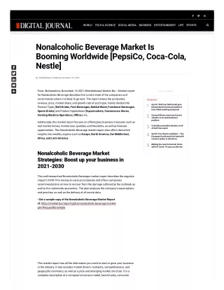 Nonalcoholic Beverage Market