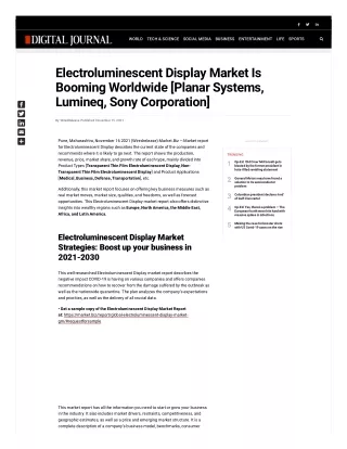 Electroluminescent Display Market