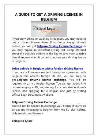 A GUIDE TO GET A DRIVING LICENSE IN BELGIUM - blog