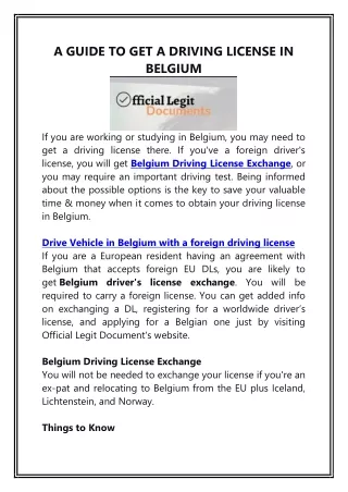 a guide to get a driving license in belgium