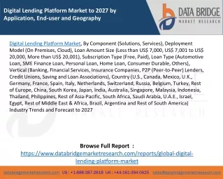 digital lending platform market to 2027