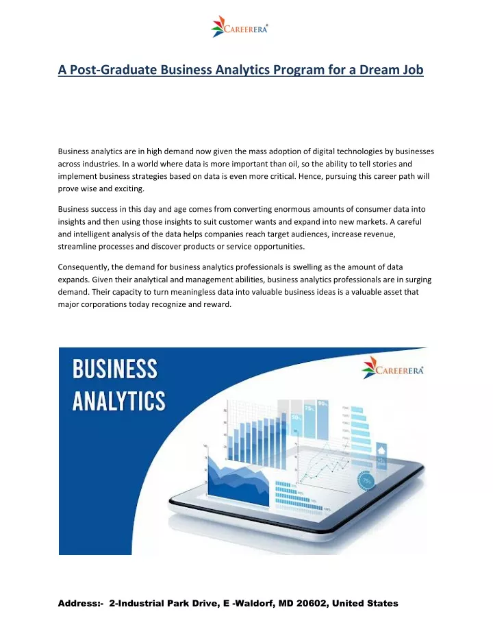 a post graduate business analytics program