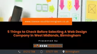 5 Things to Check Before Selecting A Web Design Company in West Midlands, Birmingham