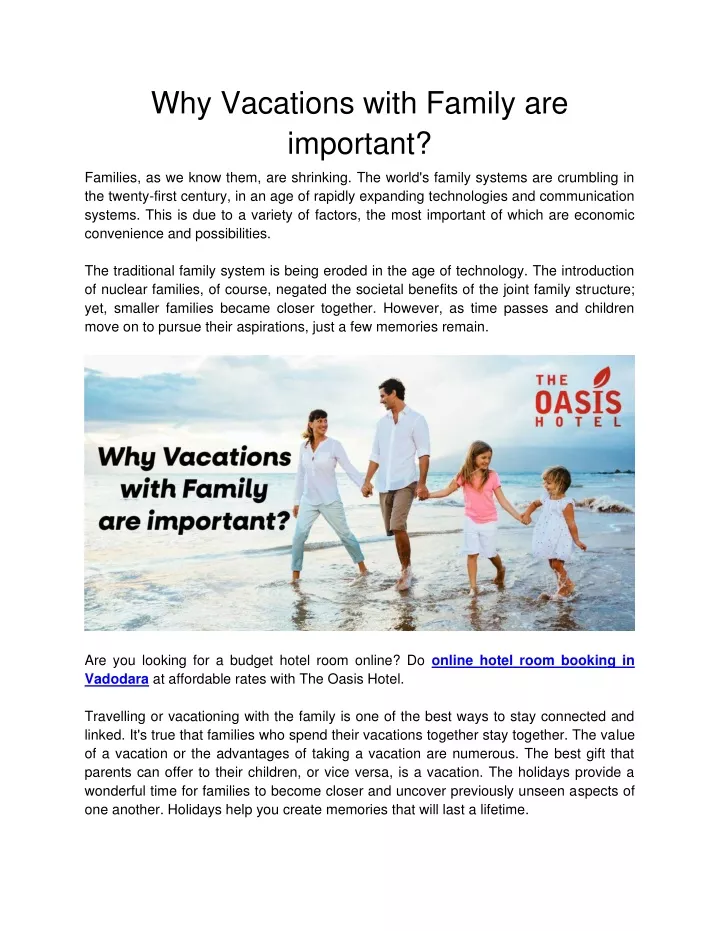 why vacations with family are important