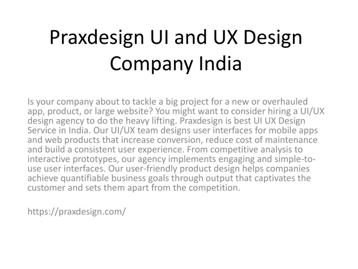 praxdesign ui and ux design company india