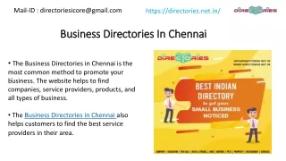 Business Directories In Chennai