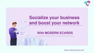 Socialize your business and boost your network with ELECTRONIC BUSINESS CARDS