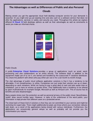 The Advantages as well as Differences of Public and also Personal Clouds