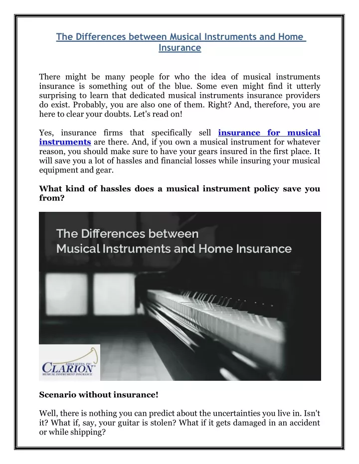 the differences between musical instruments