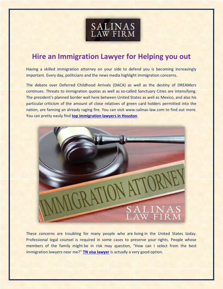 hire an immigration lawyer for helping you out