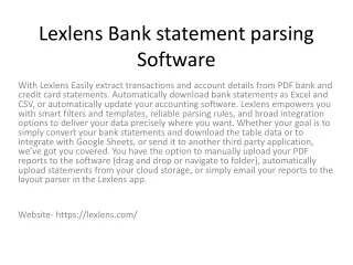 lexlens bank statement parsing software