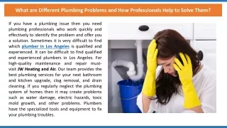 what are different plumbing problems