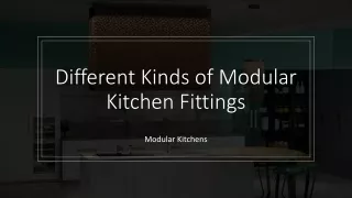 Different Kinds of Modular Kitchen Fittings