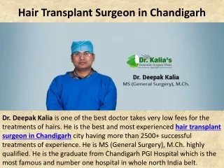 Hair Transplant Surgeon in Chandigarh