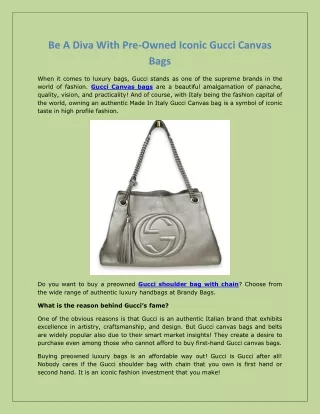 Be A Diva With Pre-Owned Iconic Gucci Canvas Bags