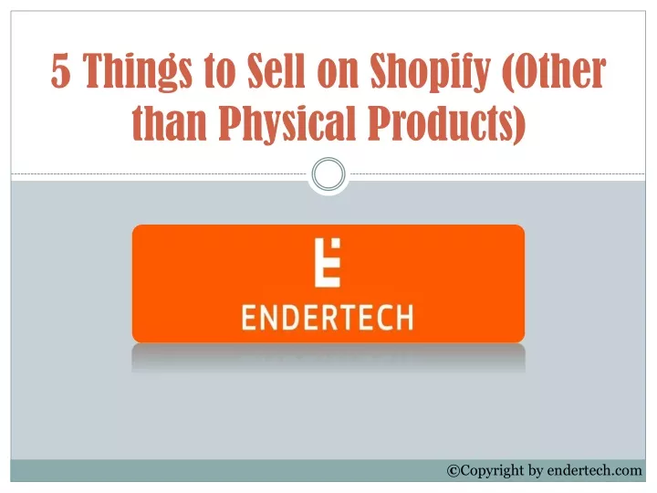 5 things to sell on shopify other than physical products