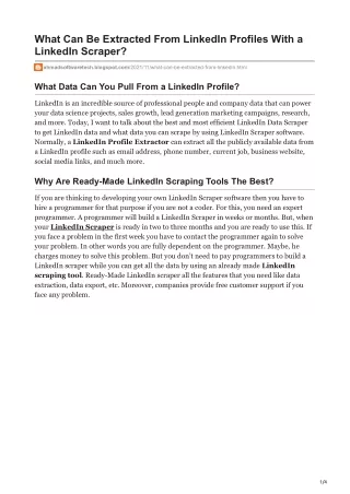 what can be extracted from linkedin profiles with