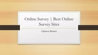 Online Survey | Best Online Survey Sites | Opinion Bureau