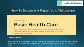 how to become a paramedic melbourne