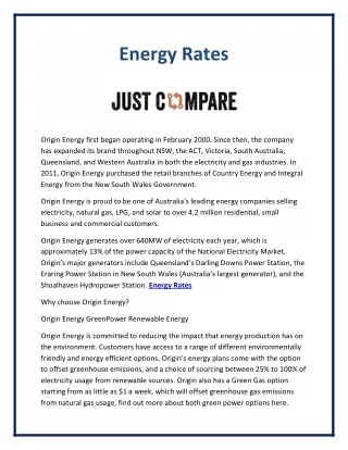 energy rates