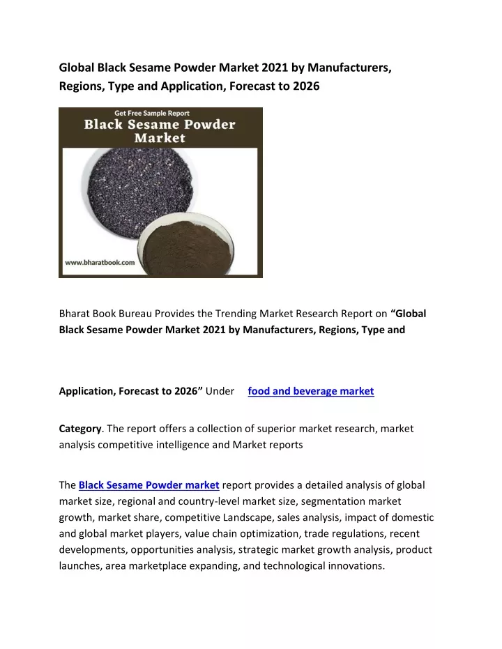 global black sesame powder market 2021