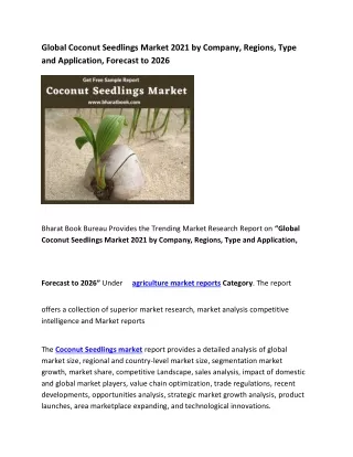 global coconut seedlings market 2021 by company