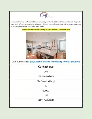 Professional Kitchen Remodeling Services Elk Grove | Contactohi.com