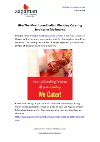 Hire the most loved Indian wedding catering services in Melbourne