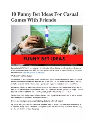 10 Funny Bet Ideas For Casual Games With Friends