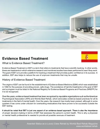Evidence Based Treatment