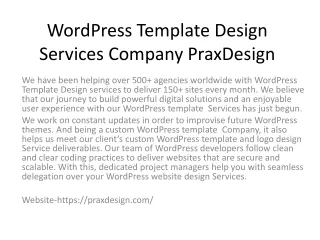 wordpress template design services company praxdesign