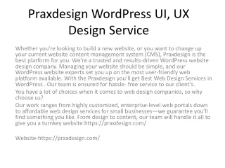 praxdesign wordpress ui ux design service