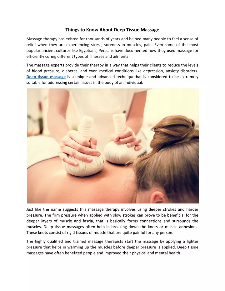 things to know about deep tissue massage